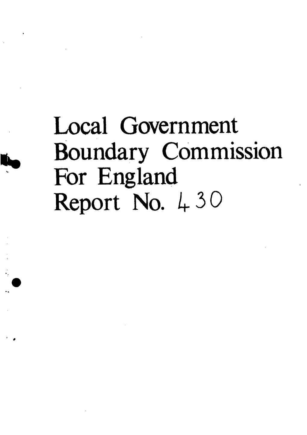 Local Government Boundary Commission for England Report No