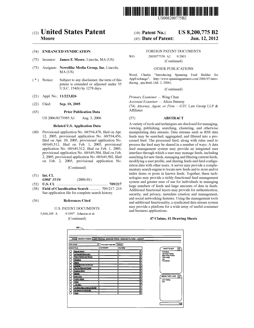 United States Patent (10) Patent No.: US 8,200,775 B2 M00re (45) Date of Patent: Jun