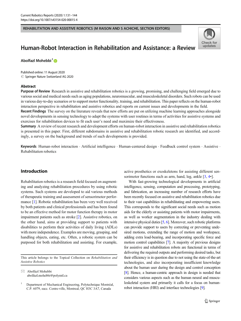Human-Robot Interaction in Rehabilitation and Assistance: a Review