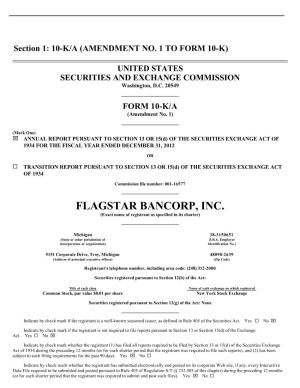 FLAGSTAR BANCORP, INC. (Exact Name of Registrant As Specified in Its Charter)