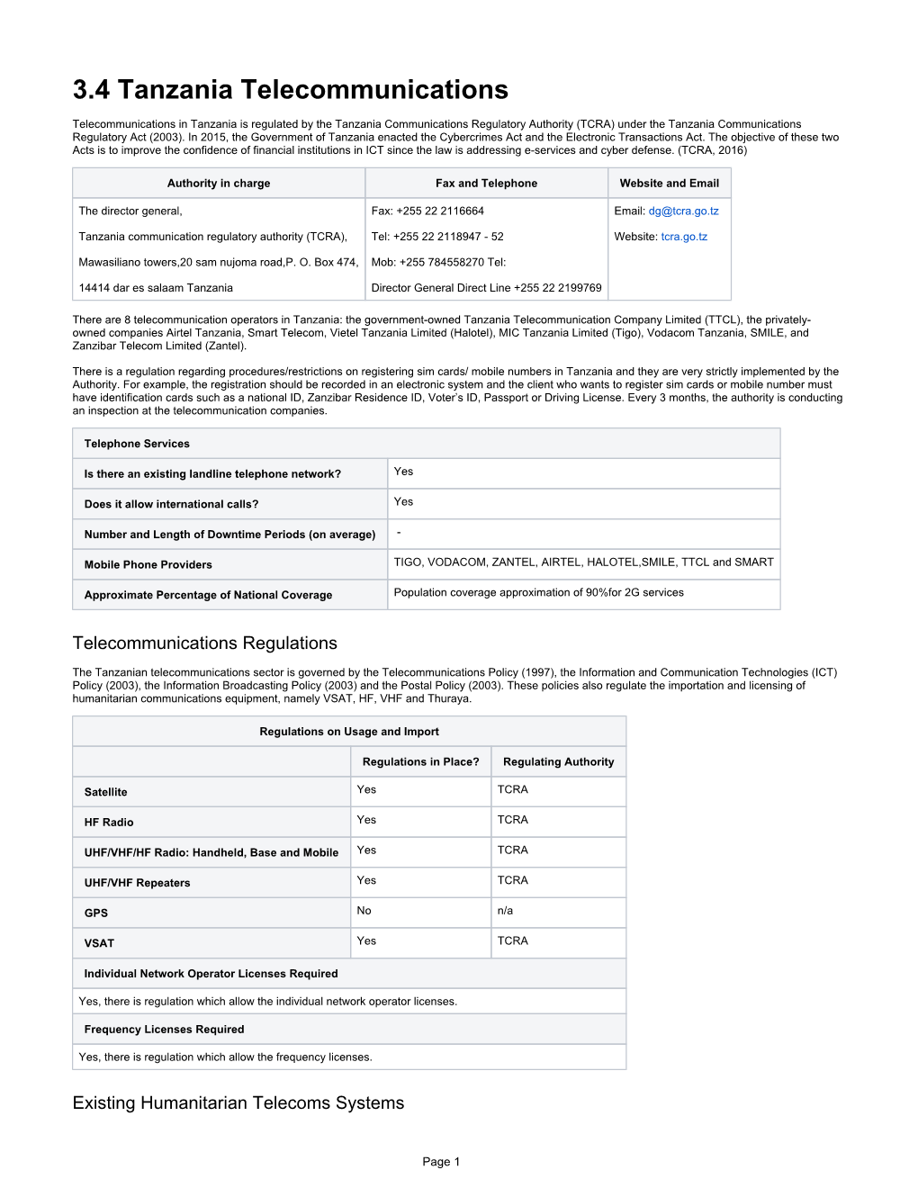 3.4 Tanzania Telecommunications