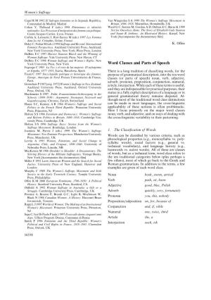 Word Classes and Parts of Speech Fagoaga C 1985 La Voz Y El Oto De Las Mujeres: El Sufragismo En Espang A, 1877–1931