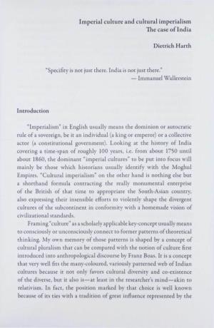 Imperial Culture and Cultural Imperialism Hie Case of India