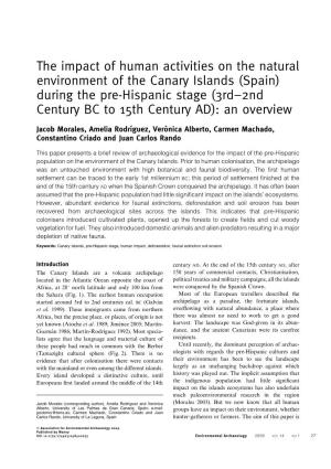The Impact of Human Activities on the Natural Environment of the Canary