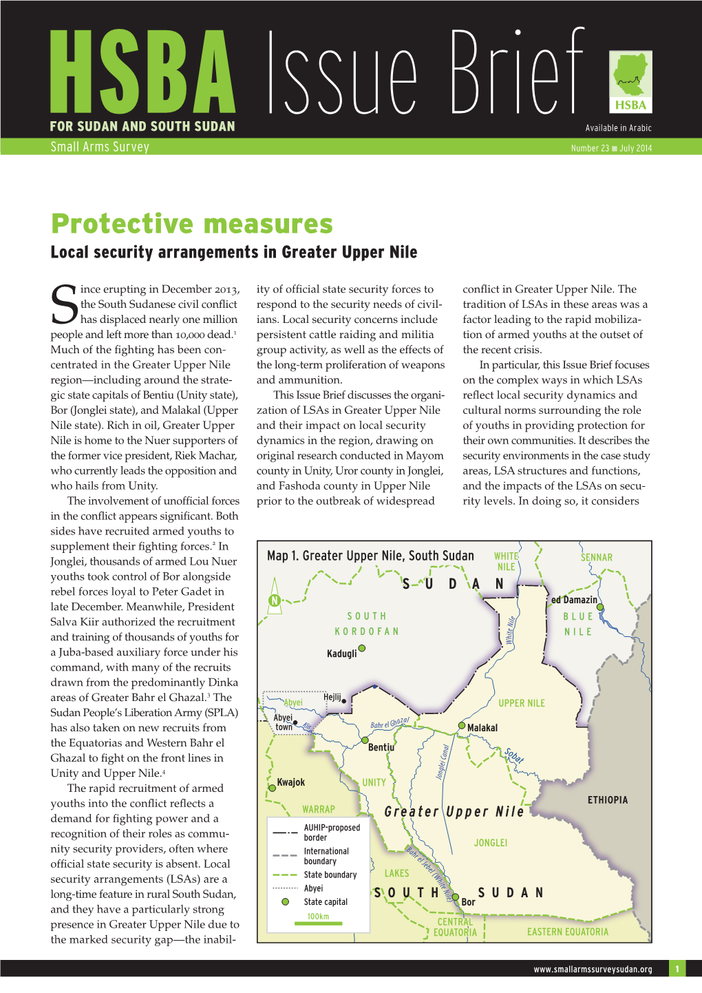Protective Measures: Local Security Arrangements in Greater Upper Nile