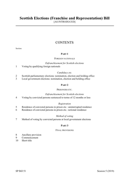 Scottish Elections (Franchise and Representation) Bill [AS INTRODUCED]