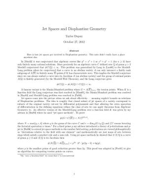 History of Jet Spaces and Diophantine Geometry