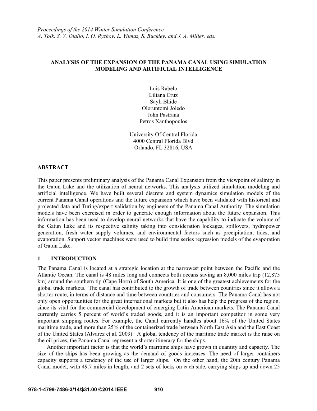 Analysis of the Expansion of the Panama Canal Using Simulation Modeling and Artificial Intelligence