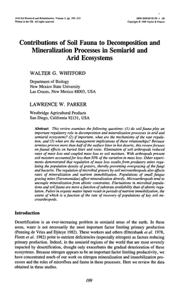 Contributions of Soil Fauna to Decomposition and Mineralization Processes in Semiarid and Arid Ecosystems