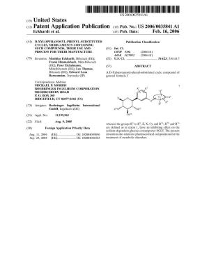 (12) Patent Application Publication (10) Pub. No.: US 2006/0035841A1 Eckhardt Et Al