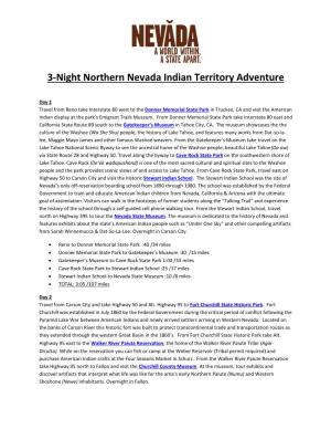 3-Night Northern Nevada Indian Territory Adventure