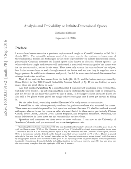 Analysis and Probability on Infinite-Dimensional Spaces