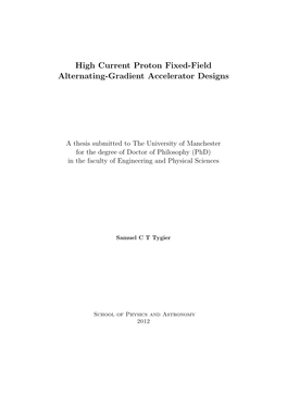 High Current Proton Fixed-Field Alternating-Gradient Accelerator Designs