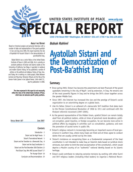 Ayatollah Sistani and the Democratization of Post-Ba'athist Iraq