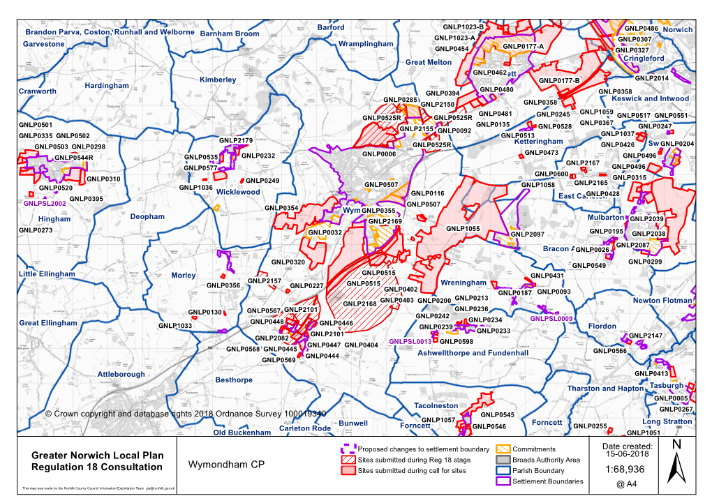 1:68,936 Greater Norwich Local Plan Regulation 18 Consultation