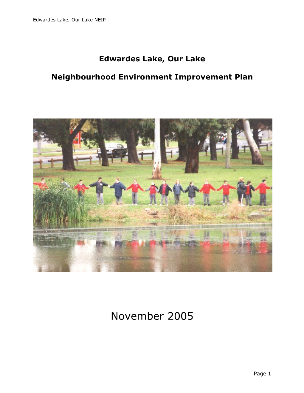 Edwardes Lake Neighbourhood Environment Improvement Plan