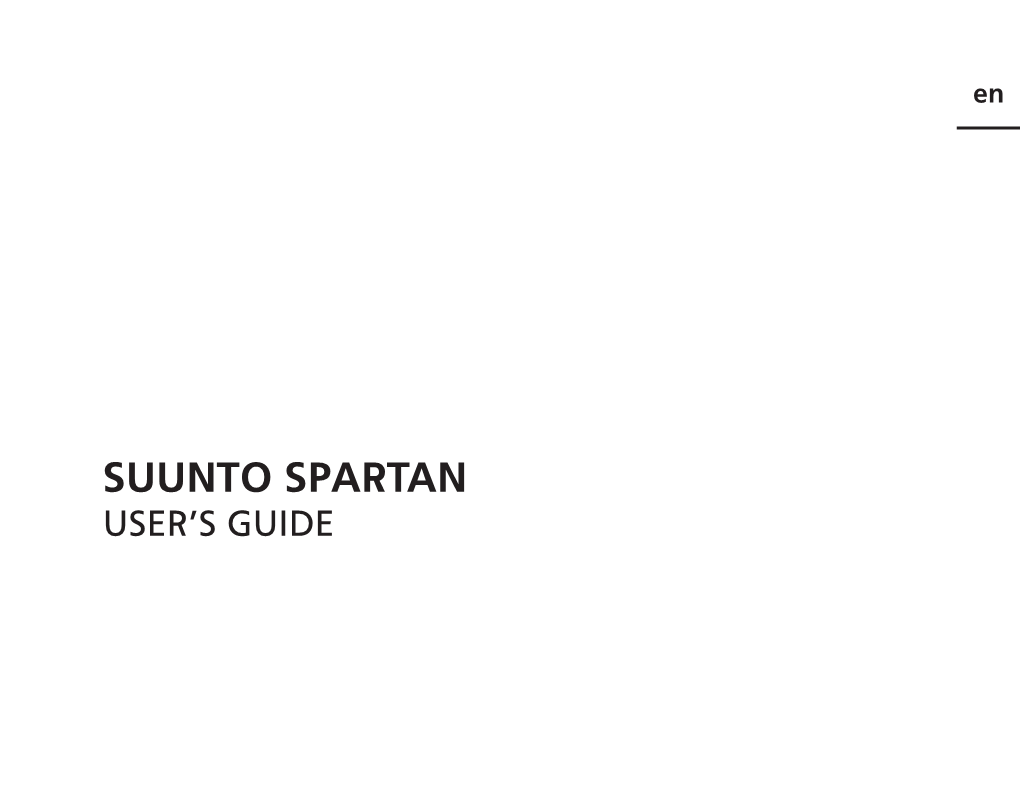 Suunto Spartan User’S Guide 1