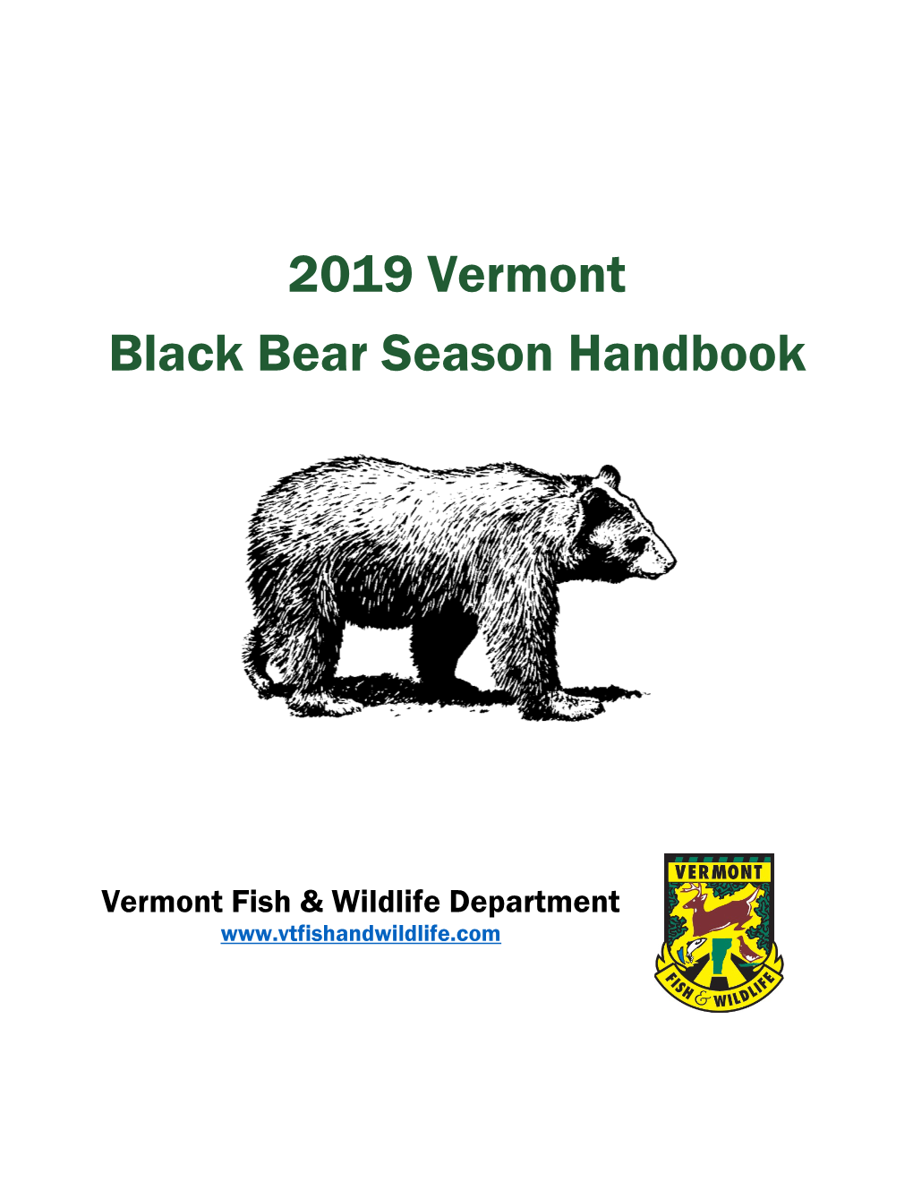 2019 Vermont Black Bear Season Handbook