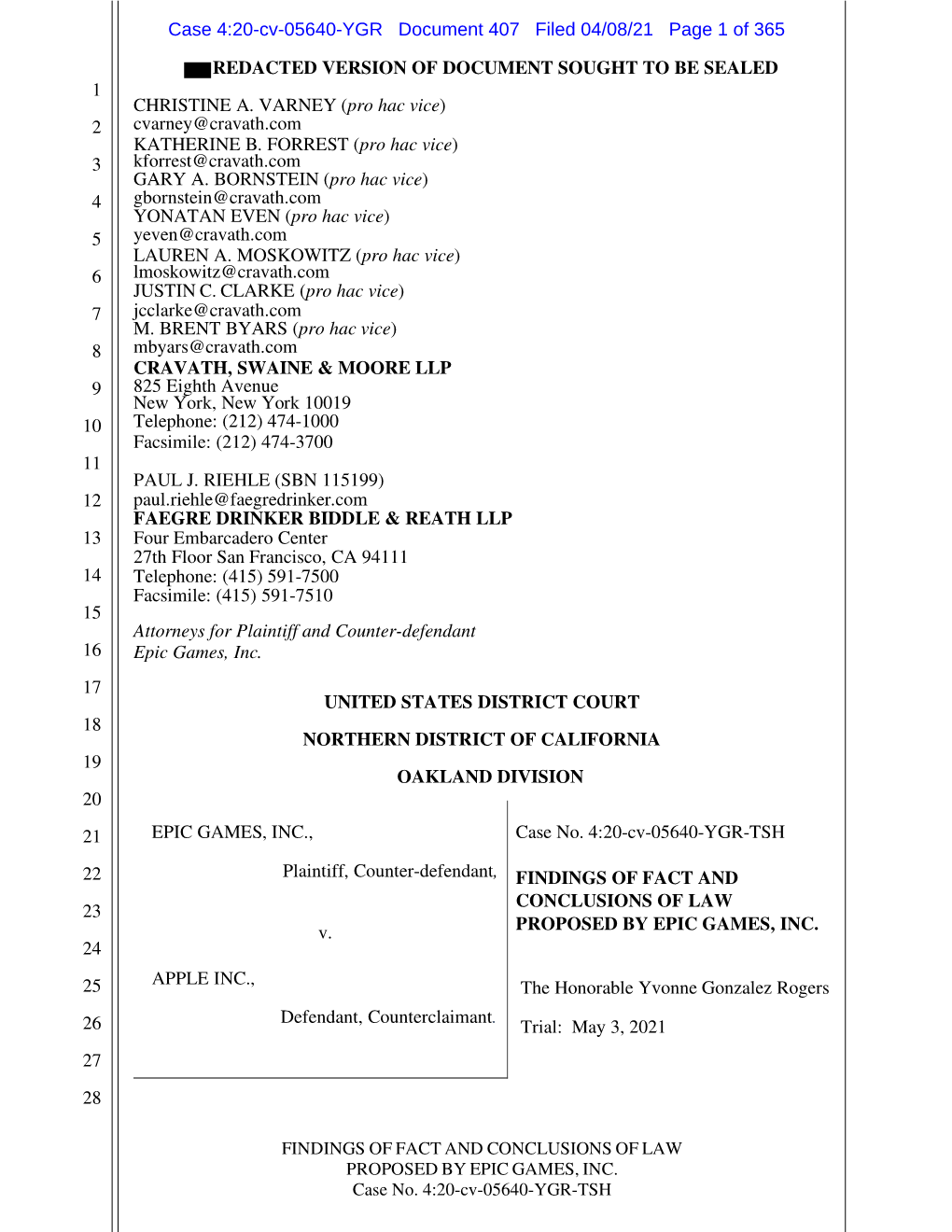 Case 4:20-Cv-05640-YGR Document 407 Filed 04/08/21 Page 1 of 365