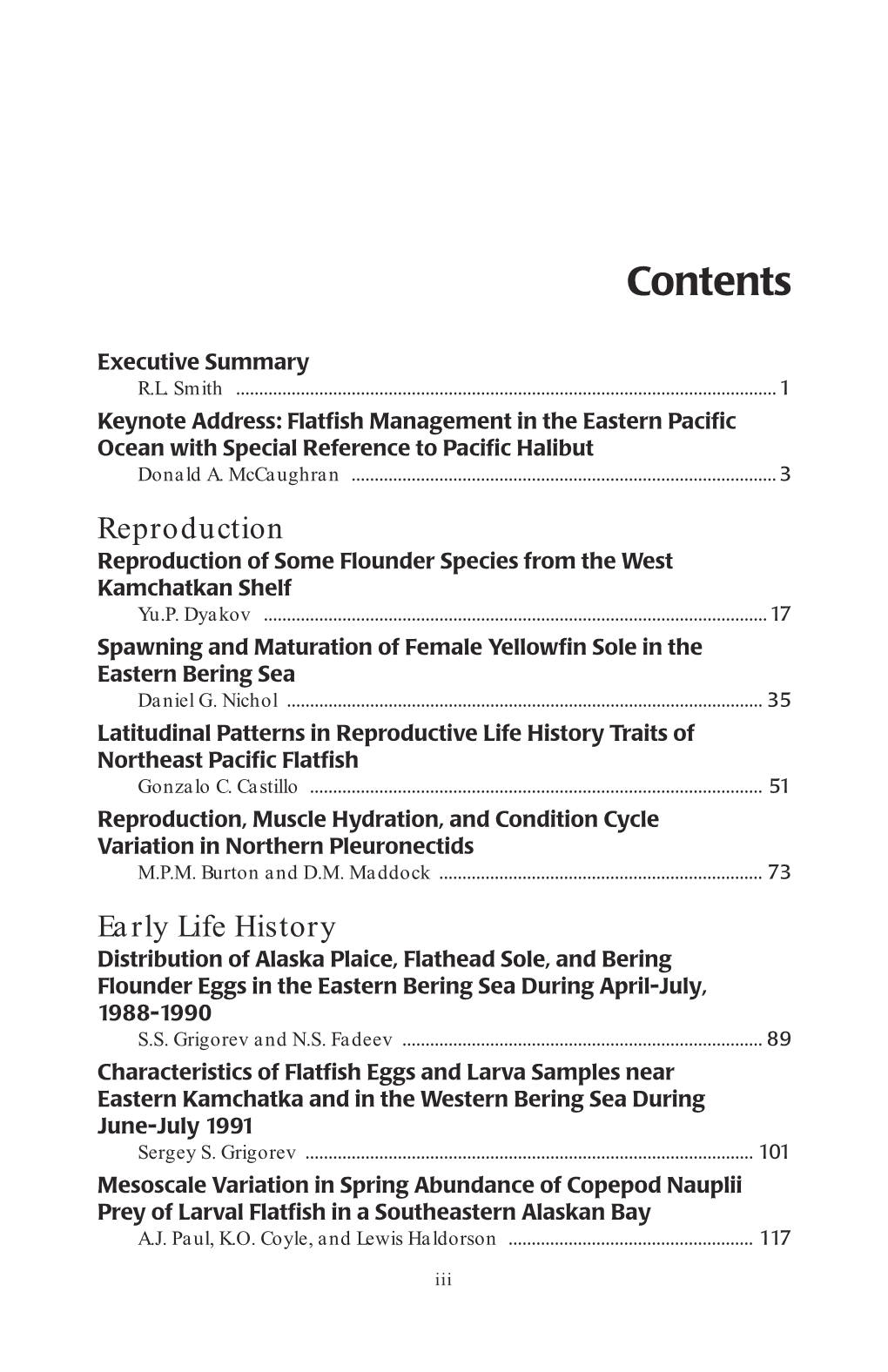 Proceedings of the International Symposium on North Pacific Flatfish