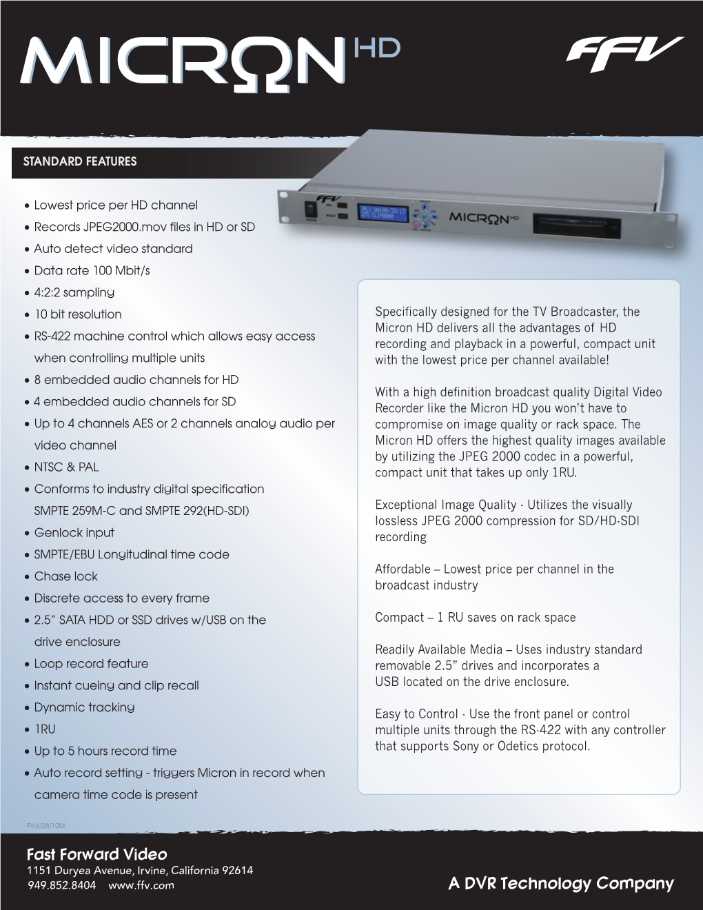 A DVR Technology Company Specifications