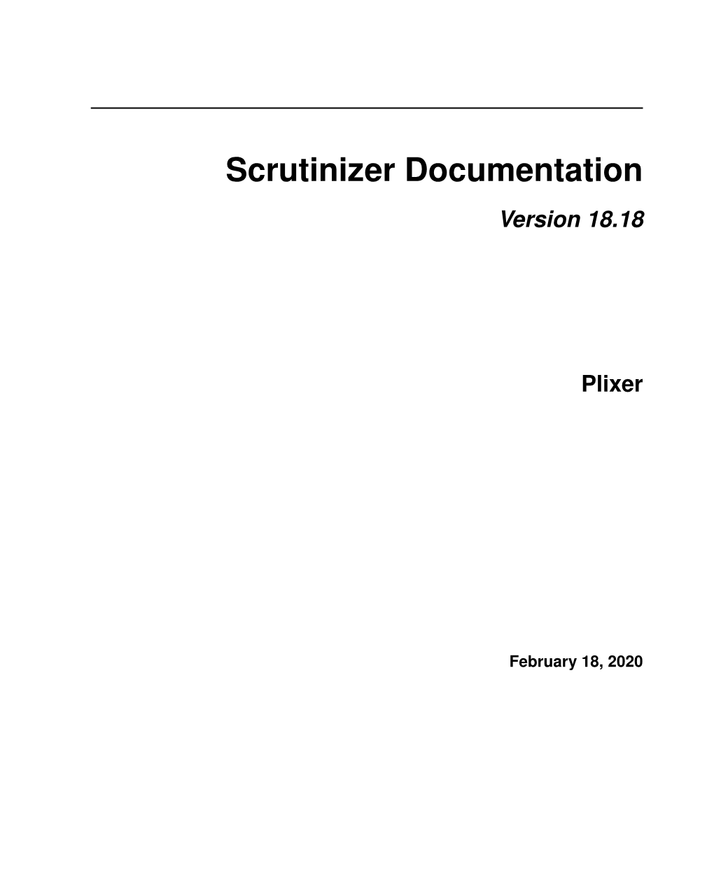 Scrutinizer Documentation Version 18.18 Plixer