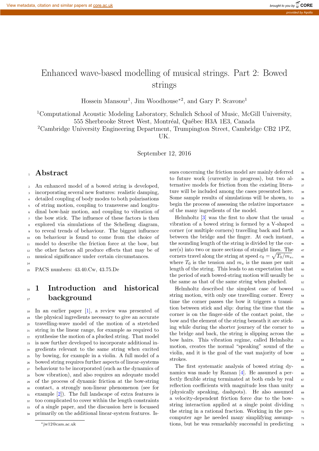 Enhanced Wave-Based Modelling of Musical Strings. Part 2: Bowed Strings