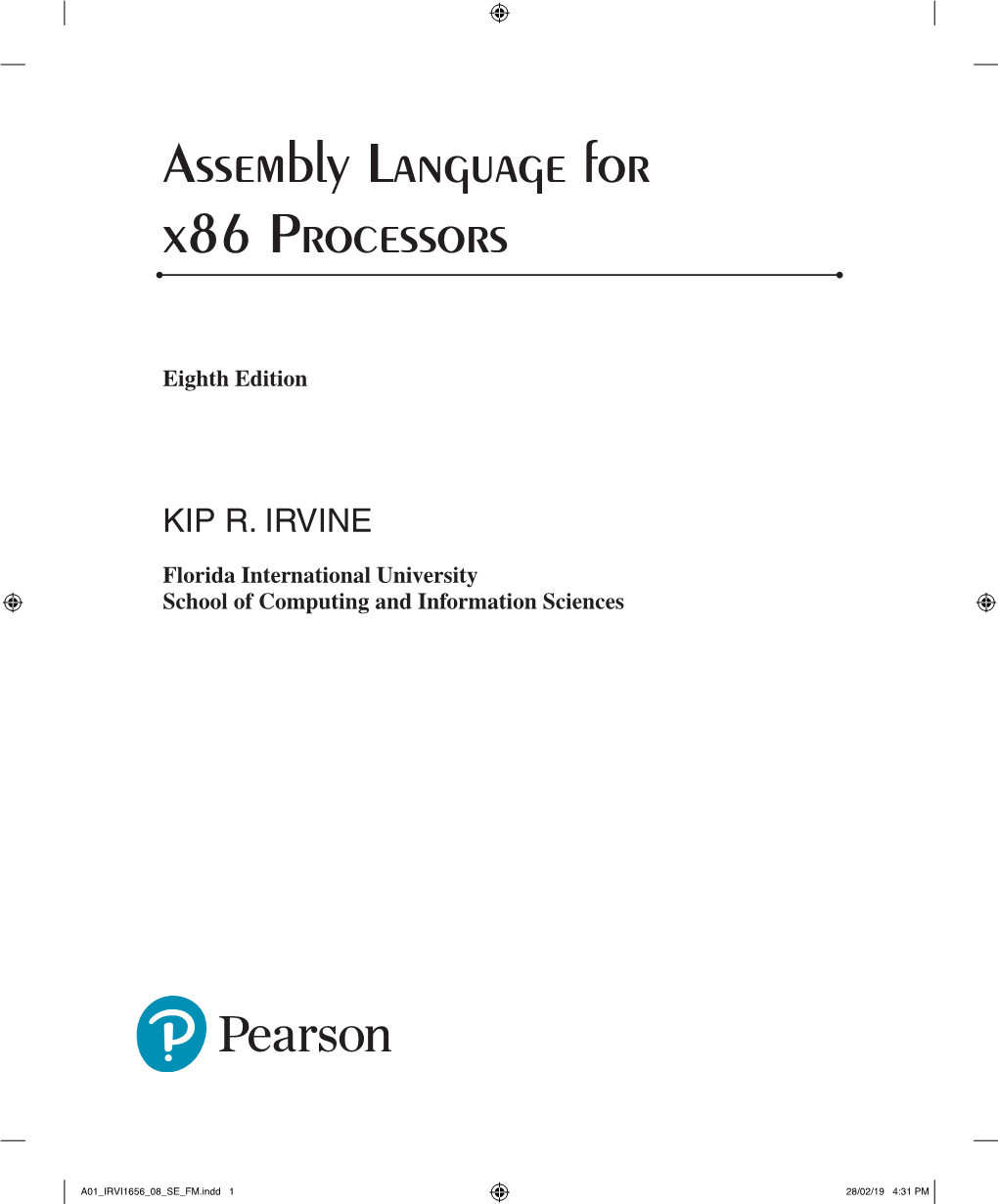 Assembly Language for X86 Processors