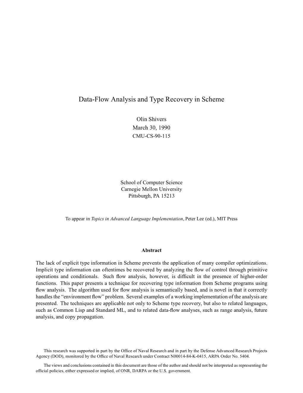 Data-Flow Analysis and Type Recovery in Scheme