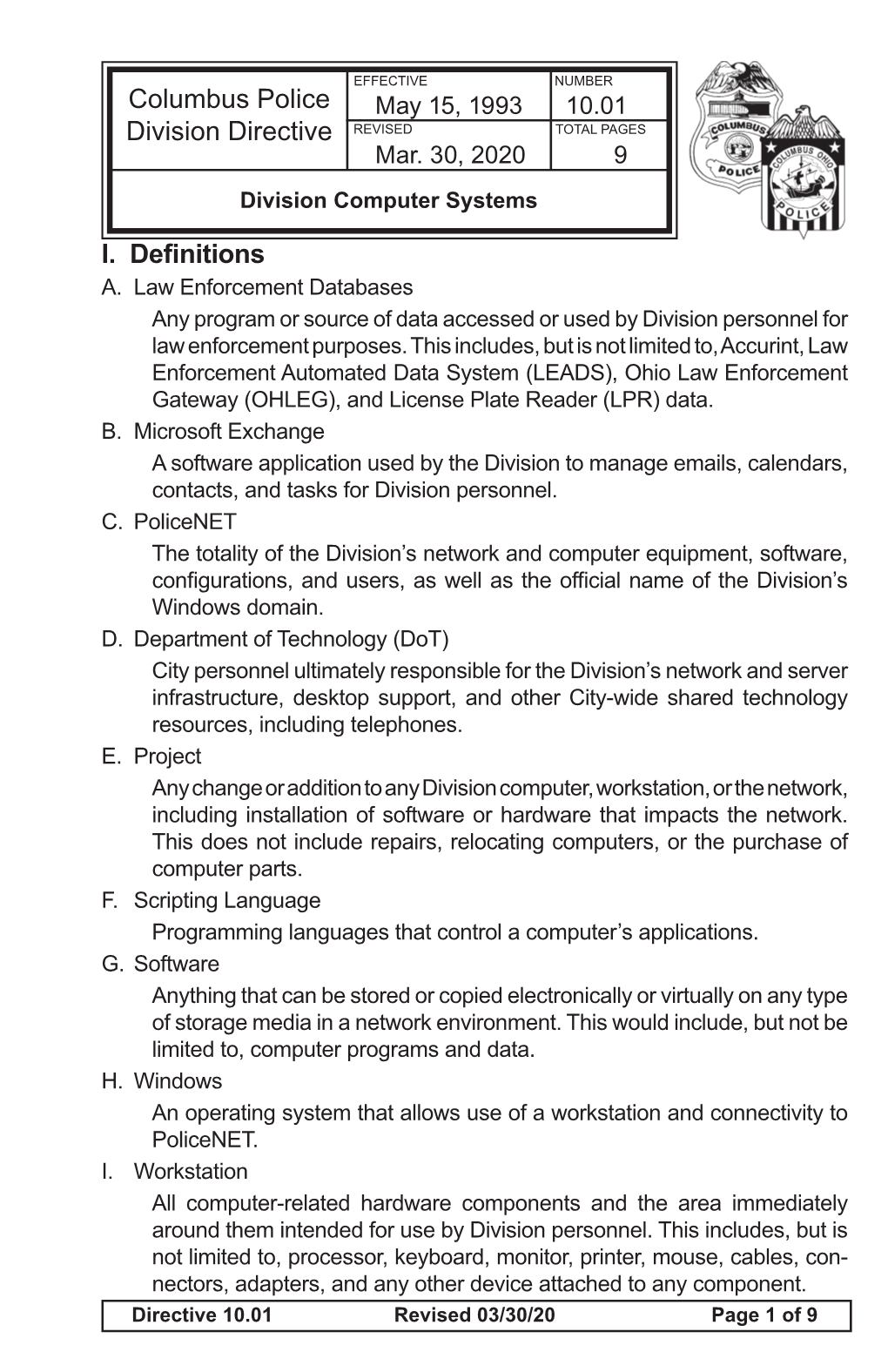 10.01 Division Computer Systems