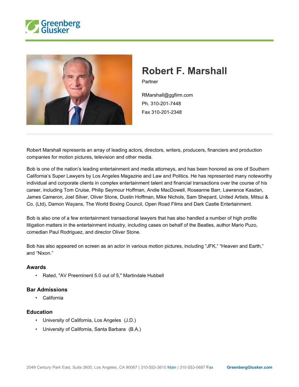 Robert F. Marshall Partner