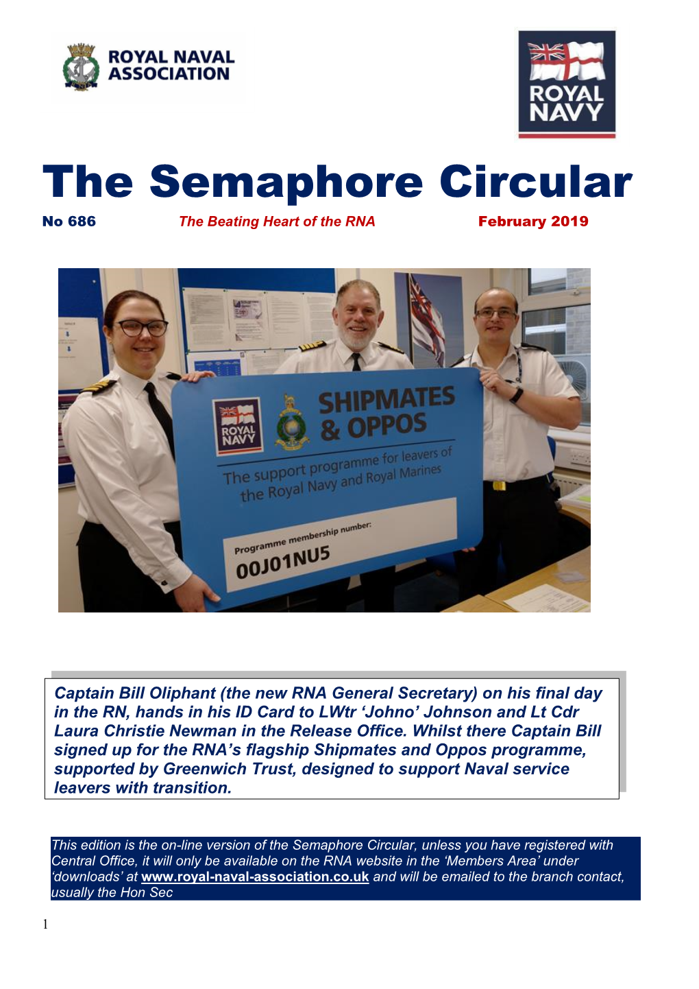 The Semaphore Circular No 686 the Beating Heart of the RNA February 2019