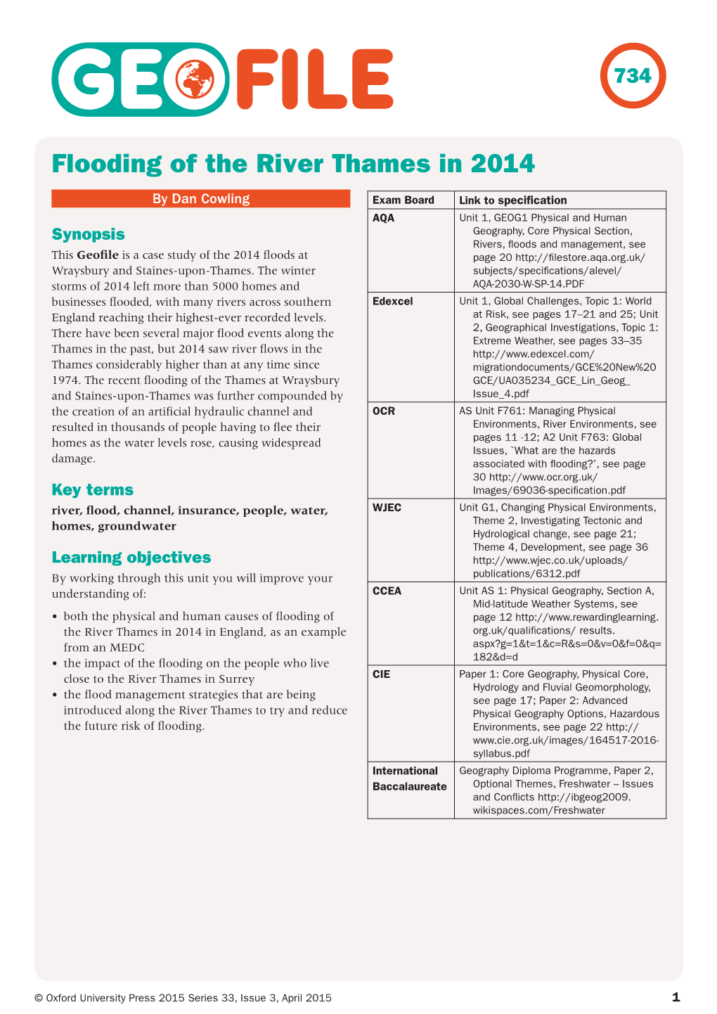 Flooding of the River Thames in 2014