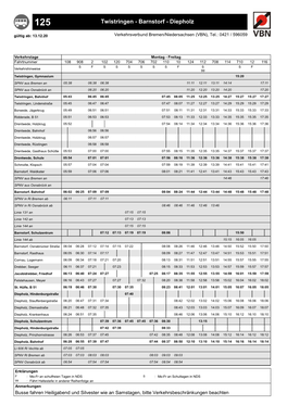 Twistringen - Barnstorf - Diepholz Gültig Ab: 13.12.20 Verkehrsverbund Bremen/Niedersachsen (VBN), Tel.: 0421 / 596059