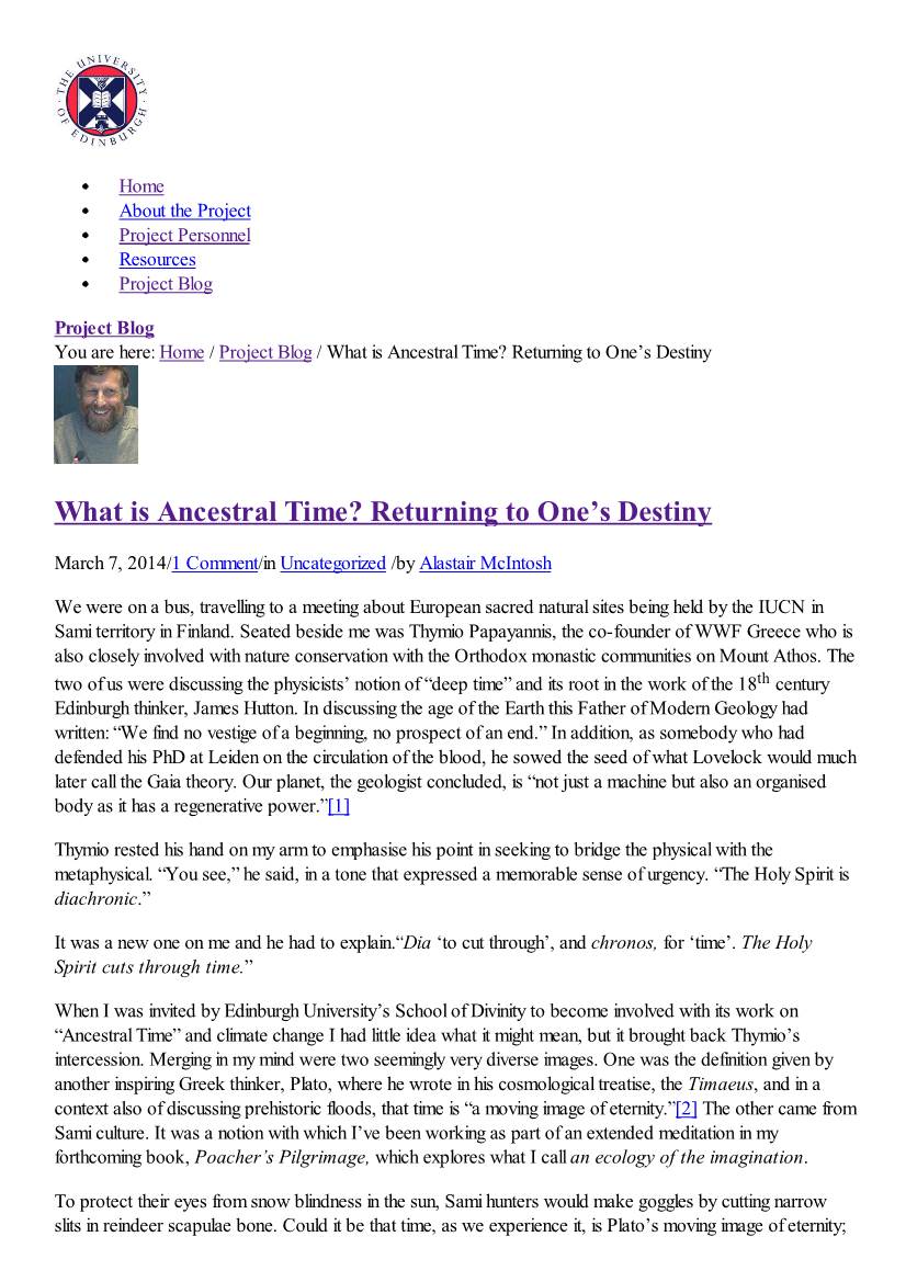 What Is Ancestral Time? Returning to One’S Destiny