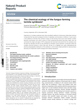The Chemical Ecology of the Fungus-Farming Termite Symbiosis