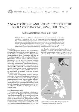 A New Recording and Interpretation of the Rock Art of Angono, Rizal, Philippines