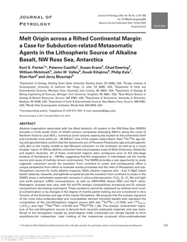 Melt Origin Across a Rifted Continental Margin: a Case for Subduction-Related Metasomatic Agents in the Lithospheric Source of A