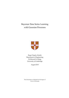 Bayesian Time Series Learning with Gaussian Processes