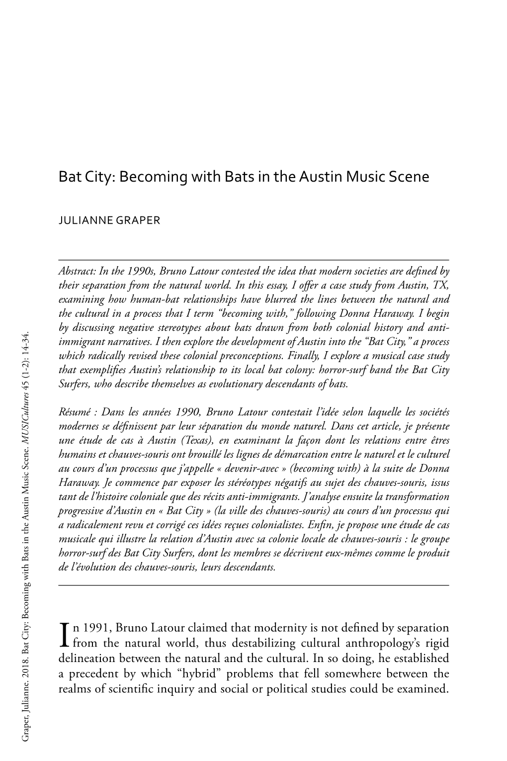 Bat City: Becoming with Bats in the Austin Music Scene