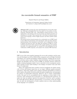 An Executable Formal Semantics of PHP