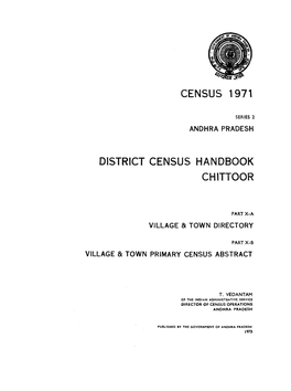 District Census Handbook, Chittoor, Part X