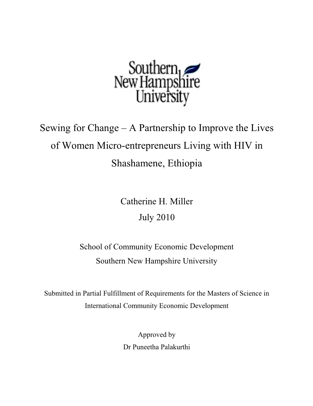 A Partnership to Improve the Lives of Women Micro-Entrepreneurs Living with HIV in Shashamene, Ethiopia