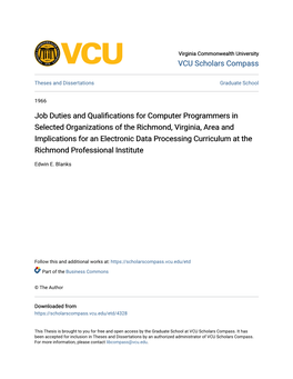 Job Duties and Qualifications for Computer Programmers in Selected