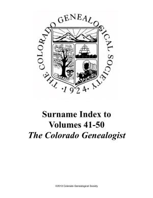 Surname Index, Vol. 41-50 (1980-1989)