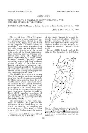Brief Note New Locality Records of Crayfishes from the Middle Hudson River System1