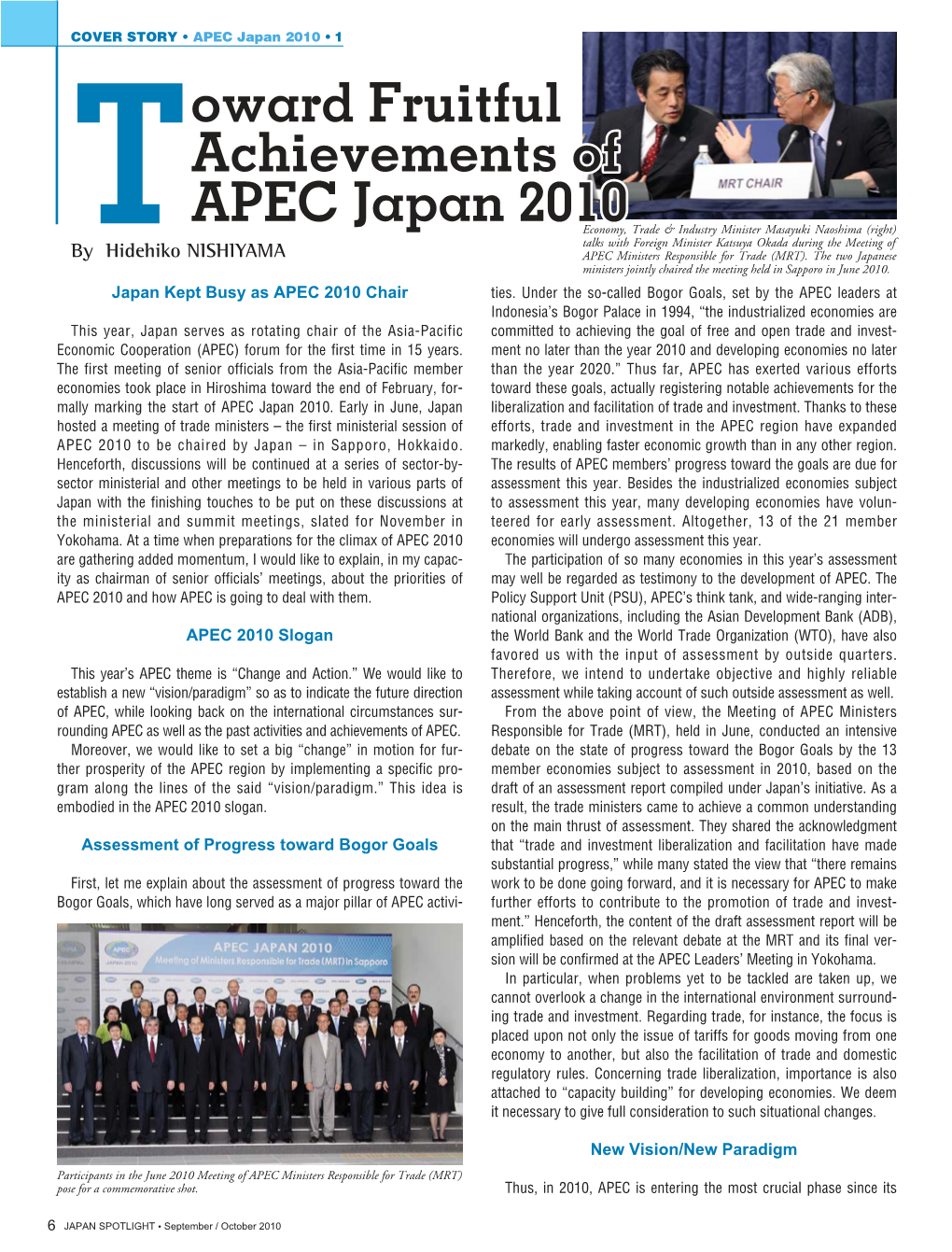 By Hidehiko NISHIYAMA APEC Ministers Responsible for Trade (MRT)