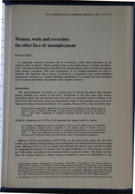 Women, Work and Recession: the Other Face of Unemployment