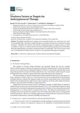 Virulence Factors As Targets for Anticryptococcal Therapy