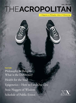 Theacropolitan.In AUG - SEP 2019 THEACROPOLITAN a Magazine on Philosophy, Culture & Volunteering